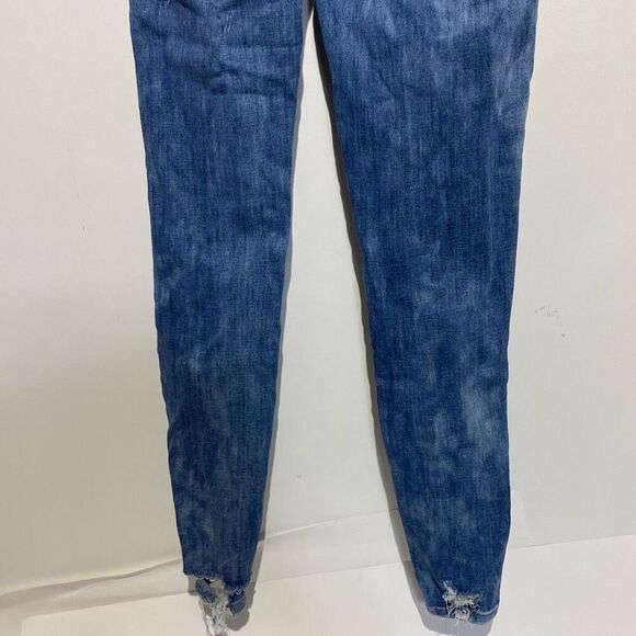 American Eagle Outfitters Women's Blue Distressed Hi-Rise Jegging Jeans Size 4 - Picture 7 of 11